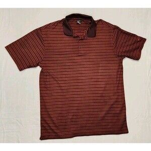 Nike Golf Dri-Fit UV Stretch Striped Polo Short Sleeve Shirt Size XL